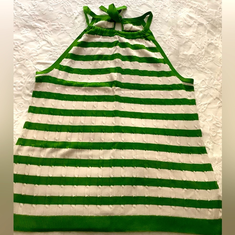 Old Navy Green and White Striped Camisole